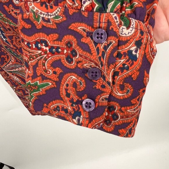 Lauren Ralph Lauren Double Faced Georgette Wrap Dress Size 14 Orange Print - Picture 8 of 14